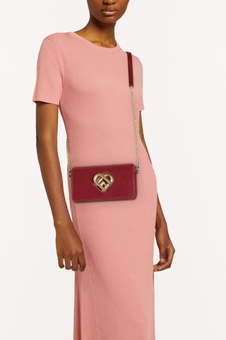 Sac bandoulière en cuir de veau My Joy Mini - Bordeaux