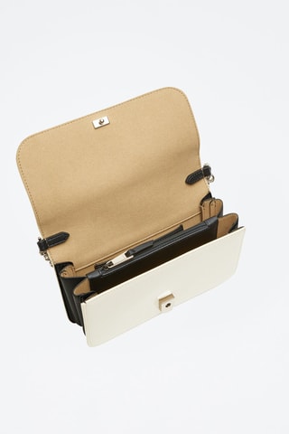 Sac bandoulière en cuir de veau Splendida Mini - Ecru