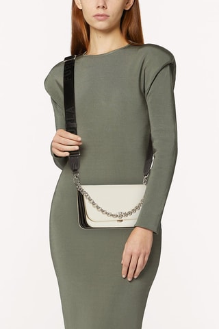 Sac bandoulière en cuir de veau Splendida Mini - Ecru