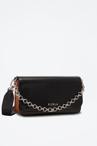 Sac bandoulière en cuir de veau Splendida Mini - Noir