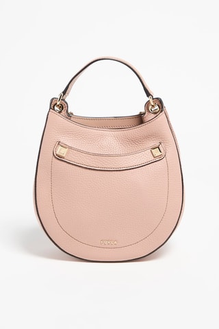 Sac bandoulière en cuir Afrodite - Rose poudré