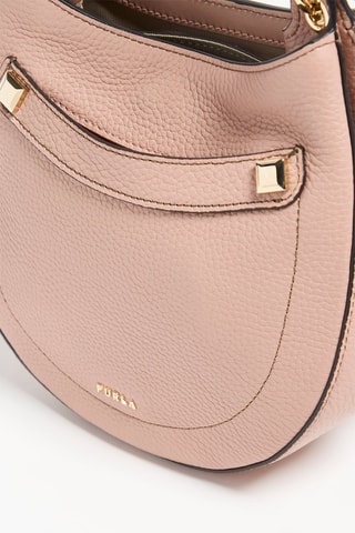Sac bandoulière en cuir Afrodite - Rose poudré