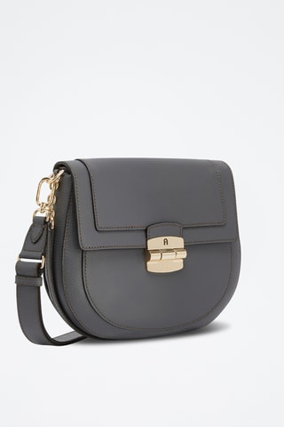 Sac bandoulière en cuir de veau - Gris