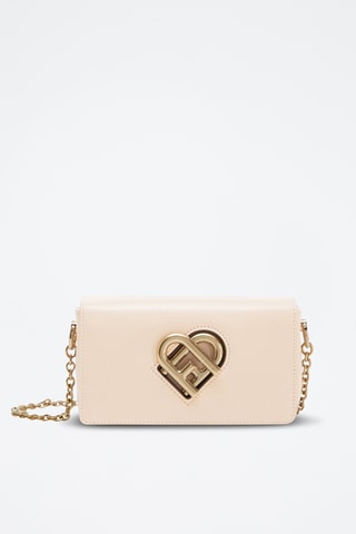 Sac bandoulière en cuir de veau My Joy Mini - Rose poudré