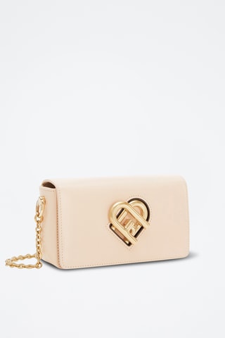 Sac bandoulière en cuir de veau My Joy Mini - Rose poudré