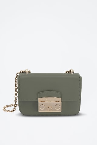 Sac bandoulière en cuir de veau Metropolis Mini - Kaki