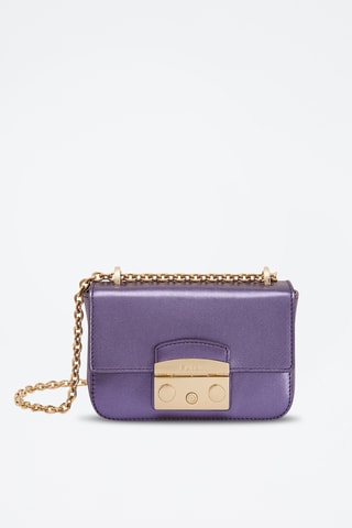 Sac bandoulière en cuir de veau Metropolis - Violet
