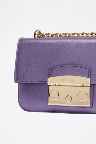 Sac bandoulière en cuir de veau Metropolis - Violet