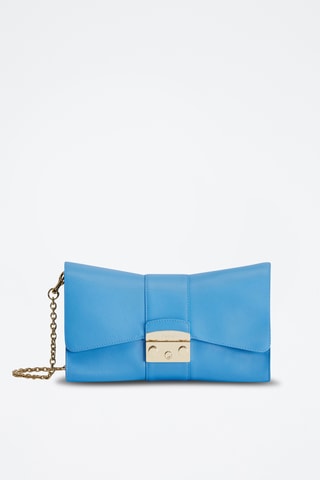 Sac bandoulière en cuir de veau Metropolis - Ciel