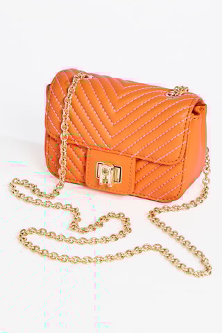 Sac bandoulière en cuir de bélier nappa Pop Star - Orange