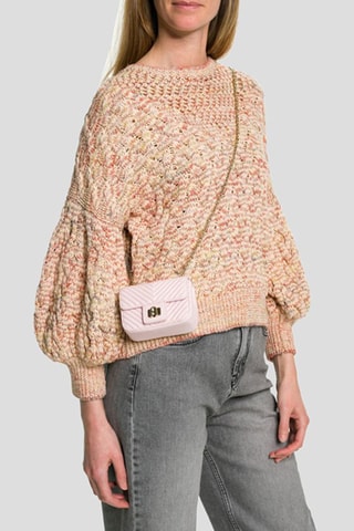 Sac bandoulière en cuir de bélier nappa Pop Star - Rose