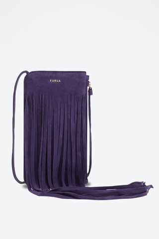 Sac bandoulière en cuir de veau nubuck Babylon Vertical - Violet