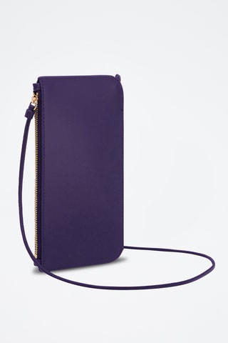 Sac bandoulière en cuir de veau nubuck Babylon Vertical - Violet