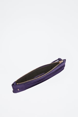 Sac bandoulière en cuir de veau nubuck Babylon Vertical - Violet