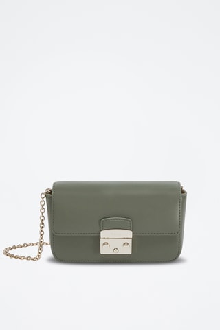 Sac bandoulière en cuir de veau Metropolis Mini - Kaki