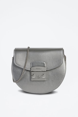 Sac bandoulière en cuir Metropolis Mini - Argenté