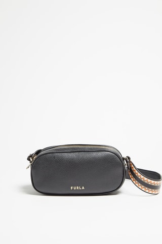 Sac bandoulière en croûte de cuir Real - Noir
