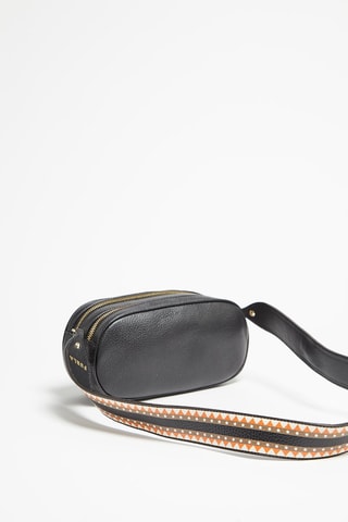 Sac bandoulière en croûte de cuir Real - Noir