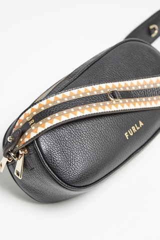 Sac bandoulière en croûte de cuir Real - Noir