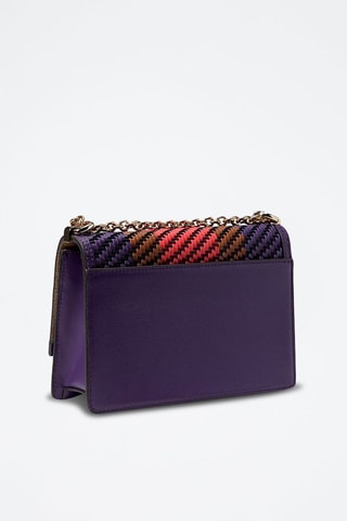 Sac bandoulière en cuir - Violet et camel