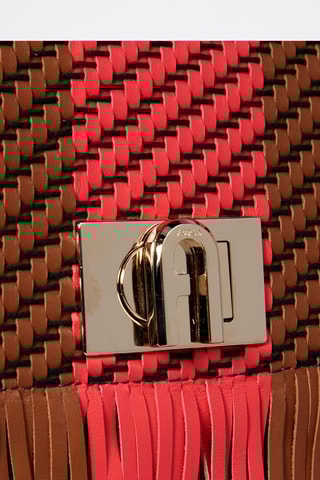 Sac bandoulière en cuir - Violet et camel