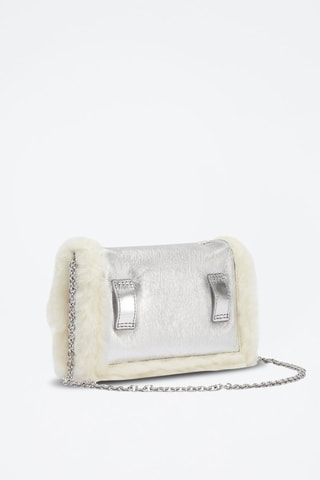 Sac bandoulière en fourrure de mouton et cuir 1927 - Argenté