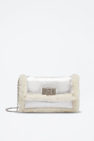 Sac bandoulière en fourrure de mouton et cuir 1927 - Argenté