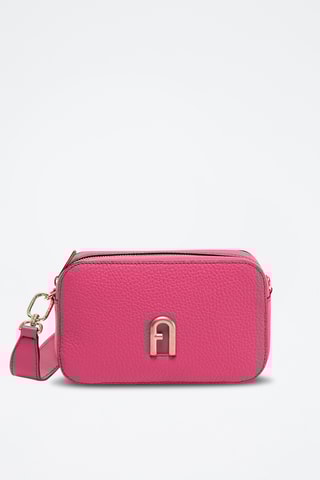 Sac bandoulière en cuir de veau Mini Primula - Fuchsia