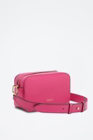 Sac bandoulière en cuir de veau Mini Primula - Fuchsia