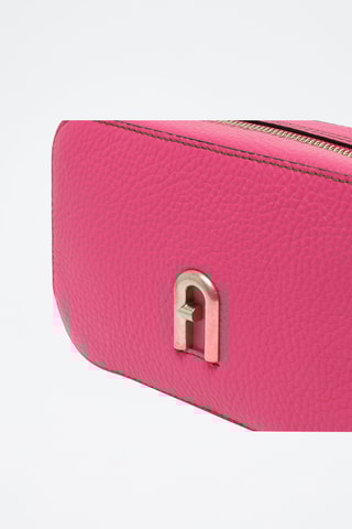 Sac bandoulière en cuir de veau Mini Primula - Fuchsia