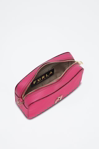 Sac bandoulière en cuir de veau Mini Primula - Fuchsia