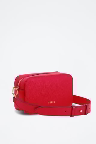 Sac bandoulière en cuir de veau Mini Primula - Rouge