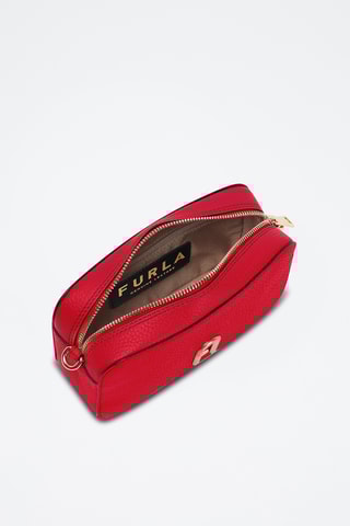 Sac bandoulière en cuir de veau Mini Primula - Rouge
