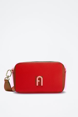 Sac bandoulière en cuir de veau Mini Primula - Rouge
