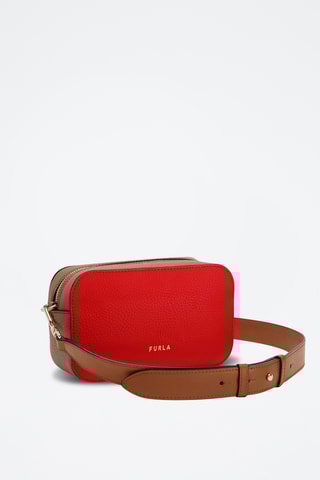 Sac bandoulière en cuir de veau Mini Primula - Rouge