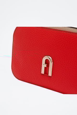 Sac bandoulière en cuir de veau Mini Primula - Rouge