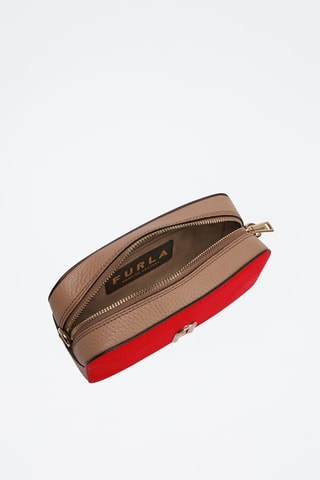 Sac bandoulière en cuir de veau Mini Primula - Rouge