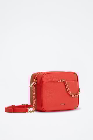Sac bandoulière en cuir de veau Mini Aster - Rouge