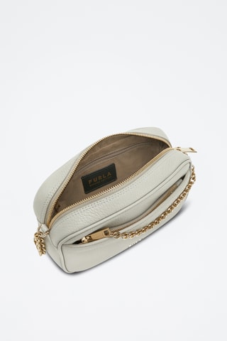 Sac bandoulière en cuir de veau Mini Aster - Ecru