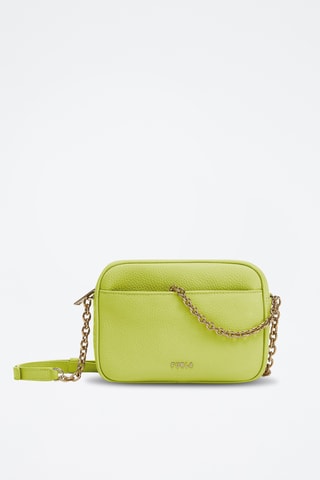 Sac bandoulière en cuir de veau Mini Aster - Vert citron