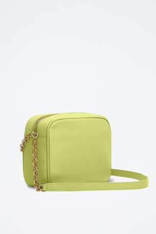 Sac bandoulière en cuir de veau Mini Aster - Vert citron