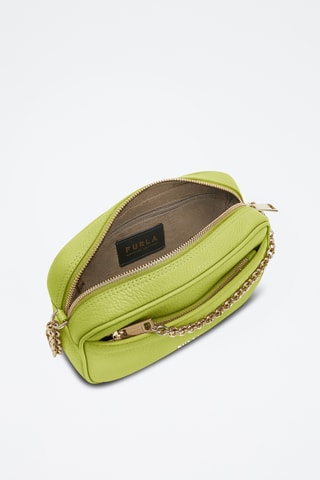 Sac bandoulière en cuir de veau Mini Aster - Vert citron