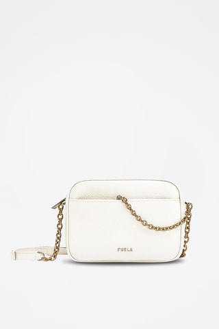 Sac bandoulière en cuir de veau Mini Aster - Blanc