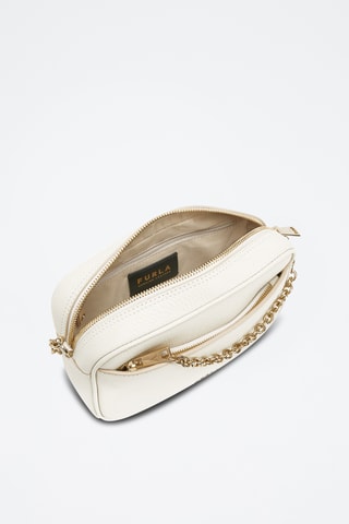 Sac bandoulière en cuir de veau Mini Aster - Blanc