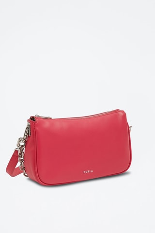 Sac bandoulière en cuir de veau Moon S - Fuchsia