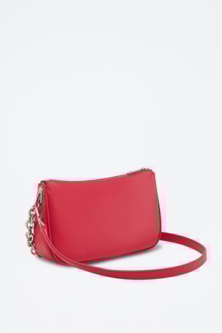 Sac bandoulière en cuir de veau Moon S - Fuchsia