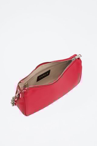 Sac bandoulière en cuir de veau Moon S - Fuchsia
