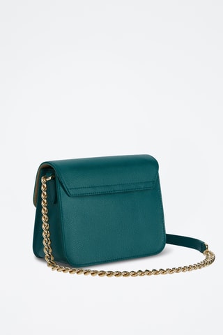 Sac bandoulière en cuir Mini Metropolis - Bleu canard
