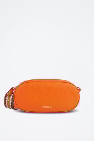 Sac bandoulière en cuir de veau S Real - Orange
