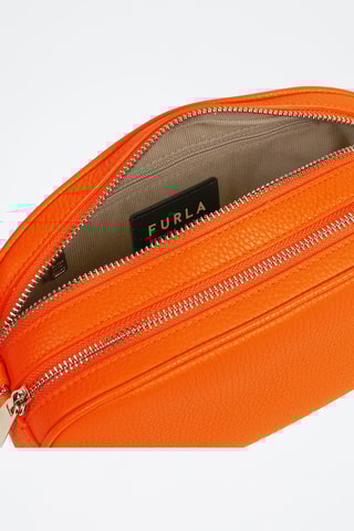 Sac bandoulière en cuir de veau S Real - Orange